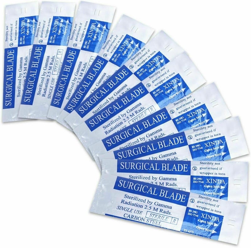 MJW Stainless Steel Scalpel Edges, Single Use, Premium, Safety Edge No. 10, 30 Individually Wrapped Scalpels Craft Edges Made of Carbon Steel - Image 2